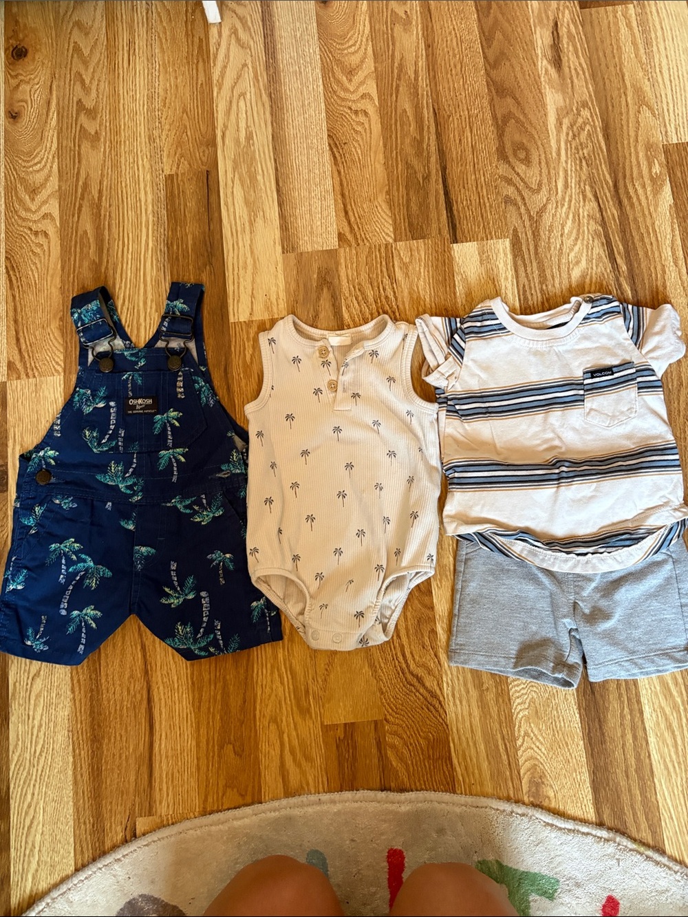 6-9 month bundle osh kosh, petit Lem first, volcom bundle